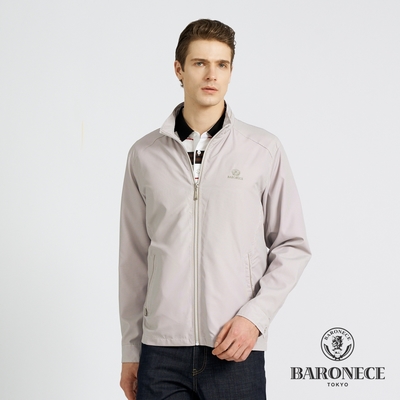 BARONECE 百諾禮士 男款 抗UV格紋立領薄夾克外套-卡其色 (1198665-86)