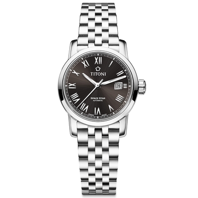 TITONI瑞士梅花錶 天星系列自動機械女錶 (23538 S-570)-銀面鍊帶/28mm