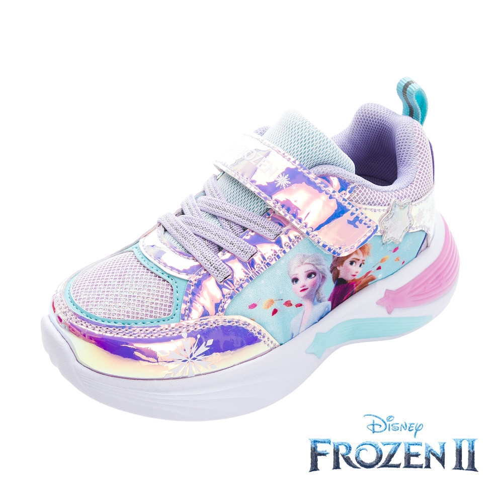 【Disney 迪士尼】 正版童款 冰雪奇緣 電燈運動鞋/透氣 防臭 舒適 紫(FNKX37427)