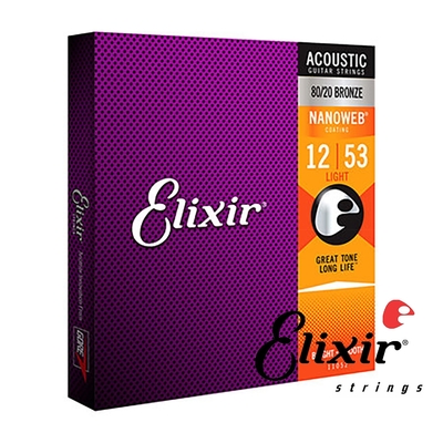 『Elixir』11052 民謠吉他弦組 NANOWEB薄膜 80/20青銅 12-53 / 公司貨