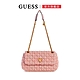 【GUESS】金屬LOGO縫線鍊條肩背包-粉 product thumbnail 1