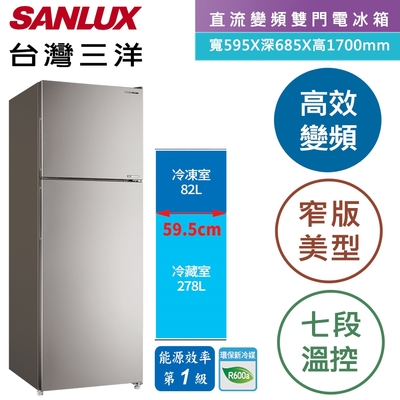 SANLUX台灣三洋 360L 1級變頻雙門電冰箱 SR-C360BV1A