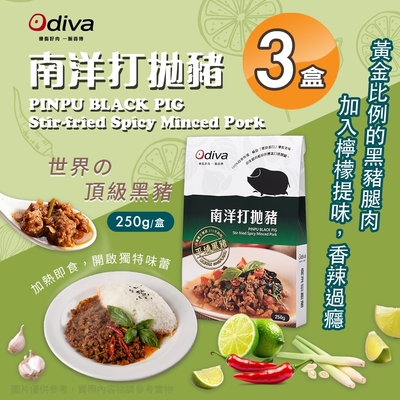 Odiva 南洋打拋豬x3盒(調理包/加熱即食/常溫保存/懶人料理)