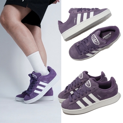 adidas 休閒鞋 Campus 00s W 女鞋 紫 白 復古 寬鞋帶 麂皮 Y2K 板鞋 愛迪達 ID7038