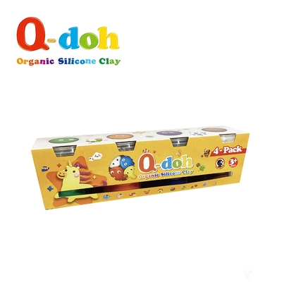 Q-doh 超柔軟有機矽膠黏土 150g 四入組 (經典色)