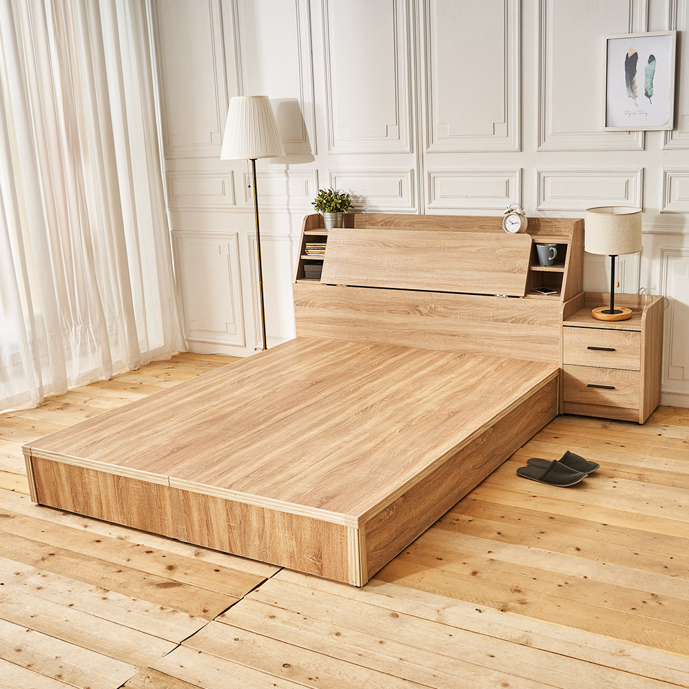 時尚屋 亞伯特5尺床箱型3件房間組-床箱+床底+床頭櫃2個(不含床墊)