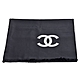 CHANEL 經典大雙C LOGO喀什米爾羊毛混絲披肩/圍巾(黑色) product thumbnail 1