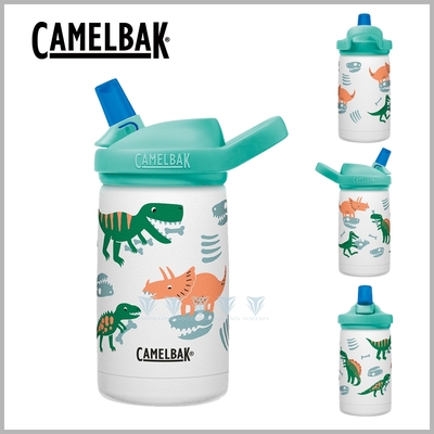 美國CamelBak 350ml eddy+ kids兒童吸管不鏽鋼保溫瓶(保冰)-化石恐龍 CB2752101035