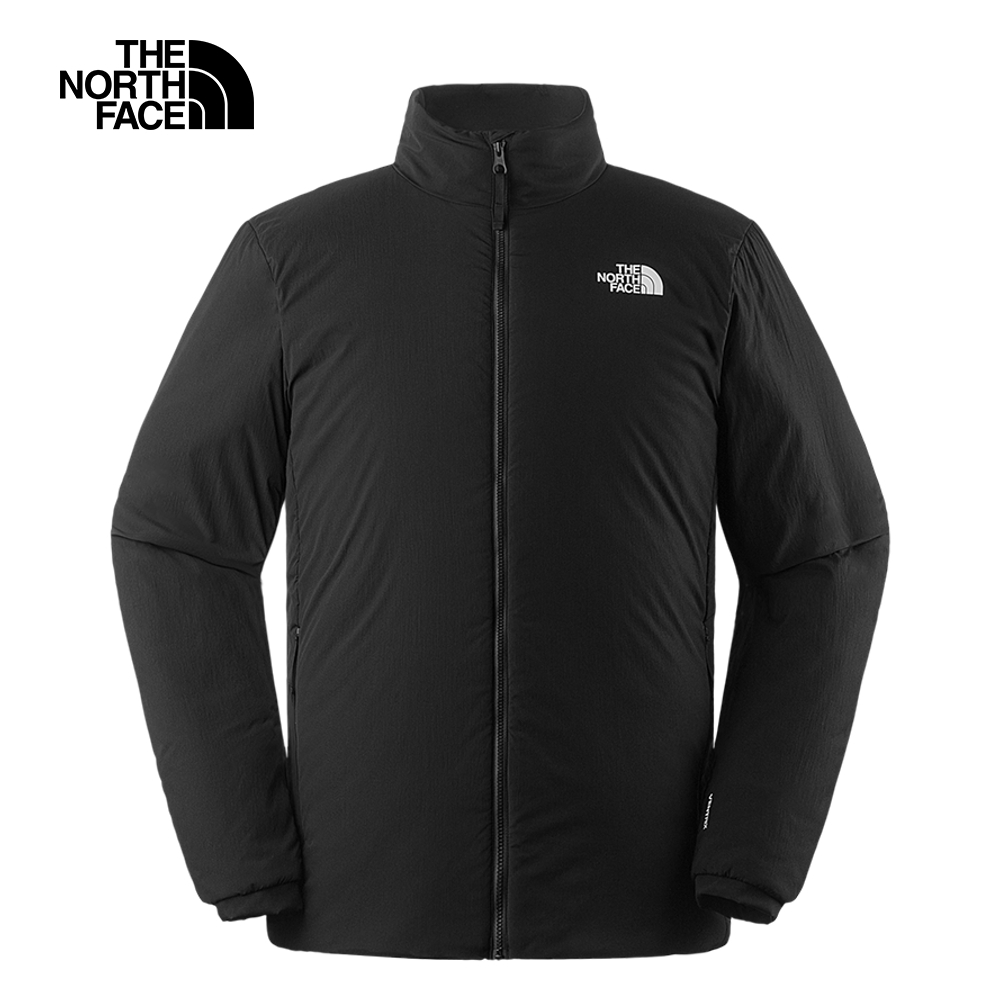 【The North Face 官方旗艦】北面男款黑色防潑水保暖休閒立領鋪棉外套｜5B2MJK3