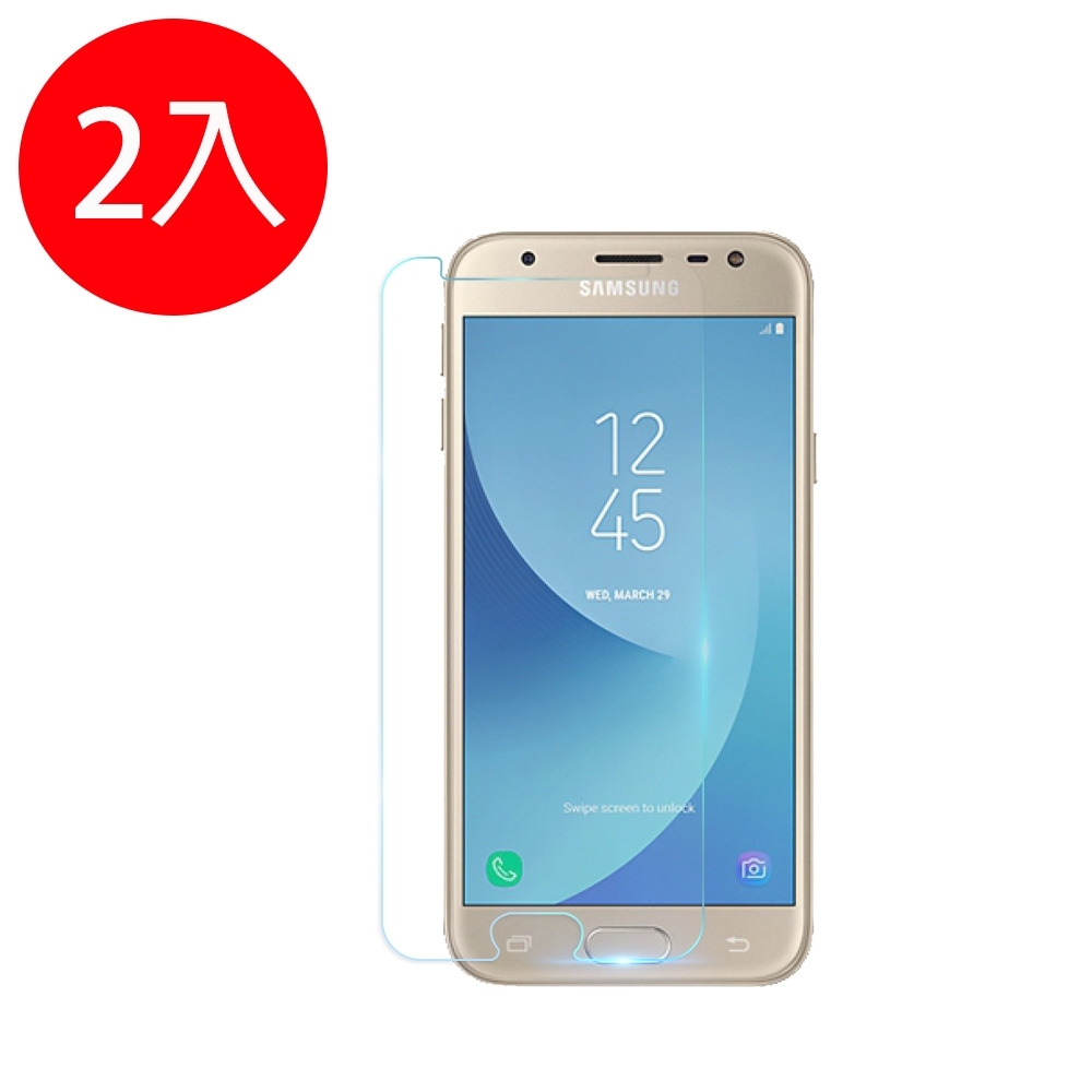 o-one【鐵鈽釤鋼化膜】三星SAMSUNG J4 2018(J400) 高清透玻璃保護貼(兩入組)-非滿版