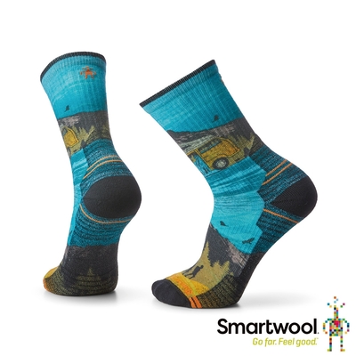 官方直營 Smartwool 機能戶外全輕量減震PRINT中長襪-歡樂遠足 彩色 美麗諾羊毛襪 登山襪 保暖襪 除臭襪