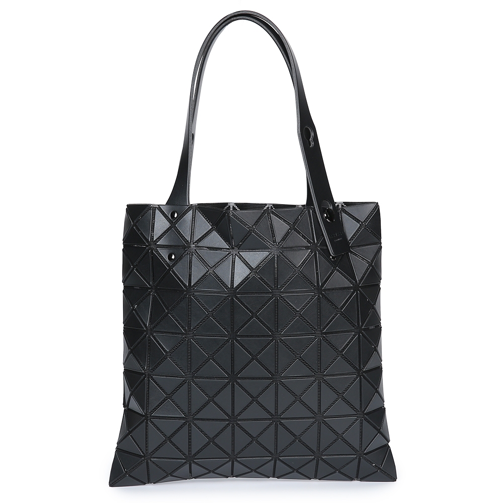 ISSEY MIYAKE 三宅一生BAOBAO PRISM MATTE 仿皮霧面方格7x7透光手提包-黑色