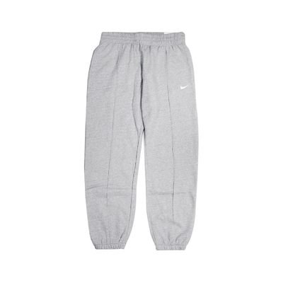 Nike 長褲 Essential Fleece Pants 女款 內刷毛 寬鬆 鬆緊帶褲頭 縮口 穿搭 灰白 BV4090-063