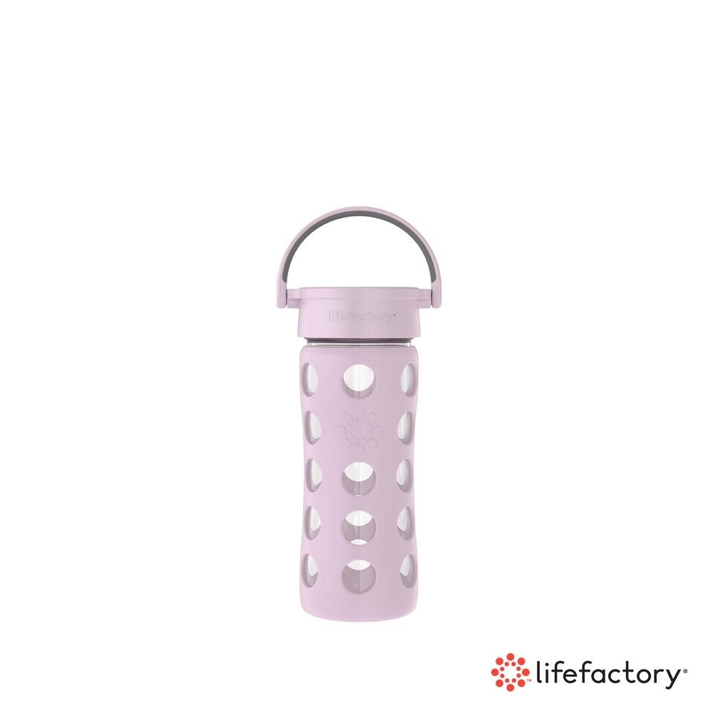 【Lifefactory】平口玻璃水瓶350ml(CLAN-350R-LPL)淡紫色
