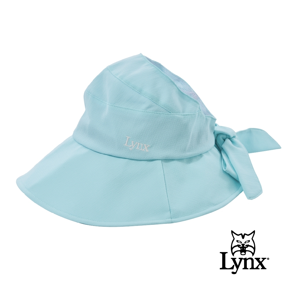 【Lynx Golf】女款蝴蝶結假綁帶設計微調式大盤帽-粉綠色