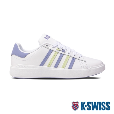 K-SWISS Pershing Court Light時尚運動鞋-女-白/紫/蘋果綠