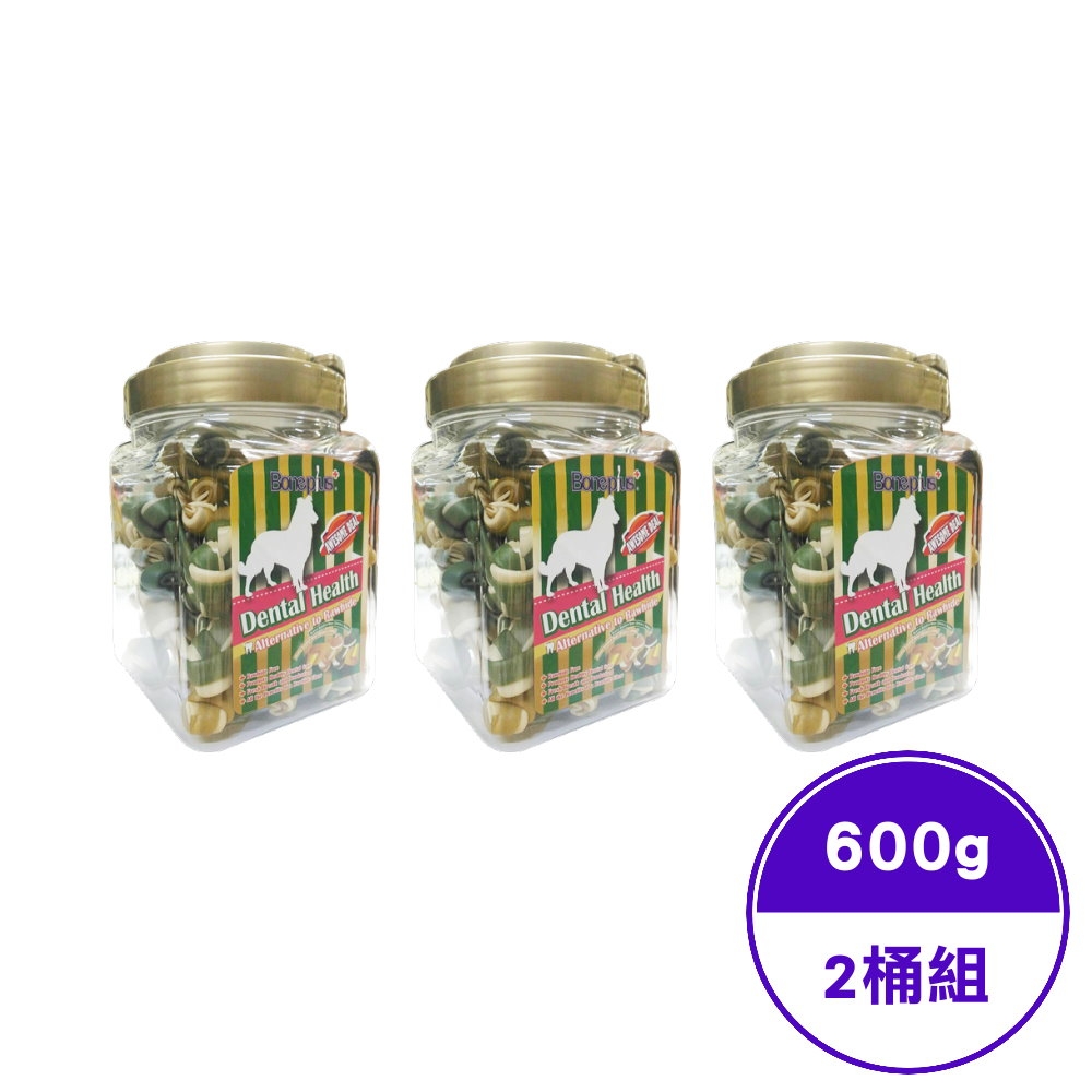 Bone Plus綜合雙色潔牙骨結小桶裝 600g±5g (2桶入)