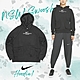 Nike 帽T NSW Swoosh 黑 白 連帽上衣 女款 長袖 標語 口袋 休閒 抽繩 CZ8897-010 product thumbnail 1