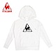 le coq sportif 法國公雞牌經典LOGO印花落肩連帽T恤 女-白 product thumbnail 1