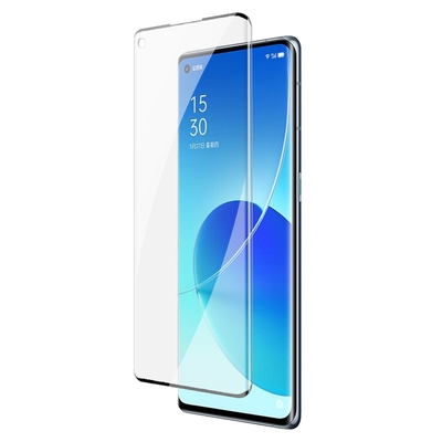 OPPO Reno6 Pro 5G 6.55吋 曲面黑半膠高清鋼化膜手機保護貼 Reno6Pro保護貼