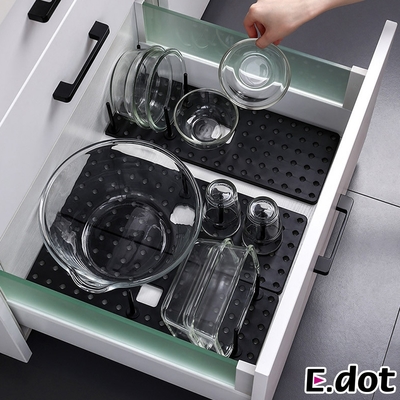 E.dot 可伸縮抽屜式置物收納瀝水碗盤架