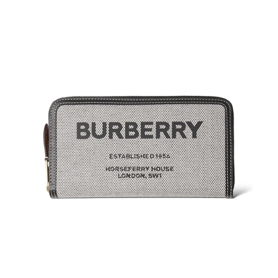 BURBERRY 緹花字母LOGO拉鍊長夾 80394931