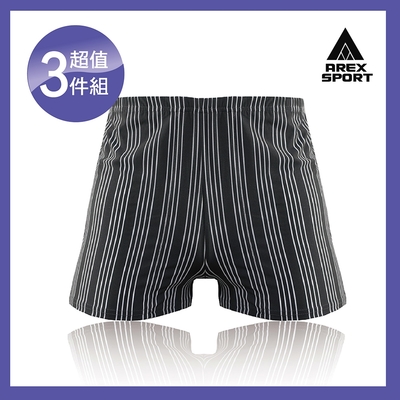 arex sport (超值三件組)男竹碳吸濕排汗四角褲休閒褲(m.l.xl.3l )男休閒平口內褲-台灣製四角褲