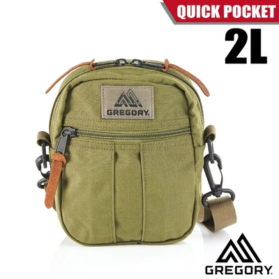 GREGORY QUICK POCKET 2L 超輕可調式斜背包(可拆卸肩帶.可當手提包或腰包)_綠橄欖