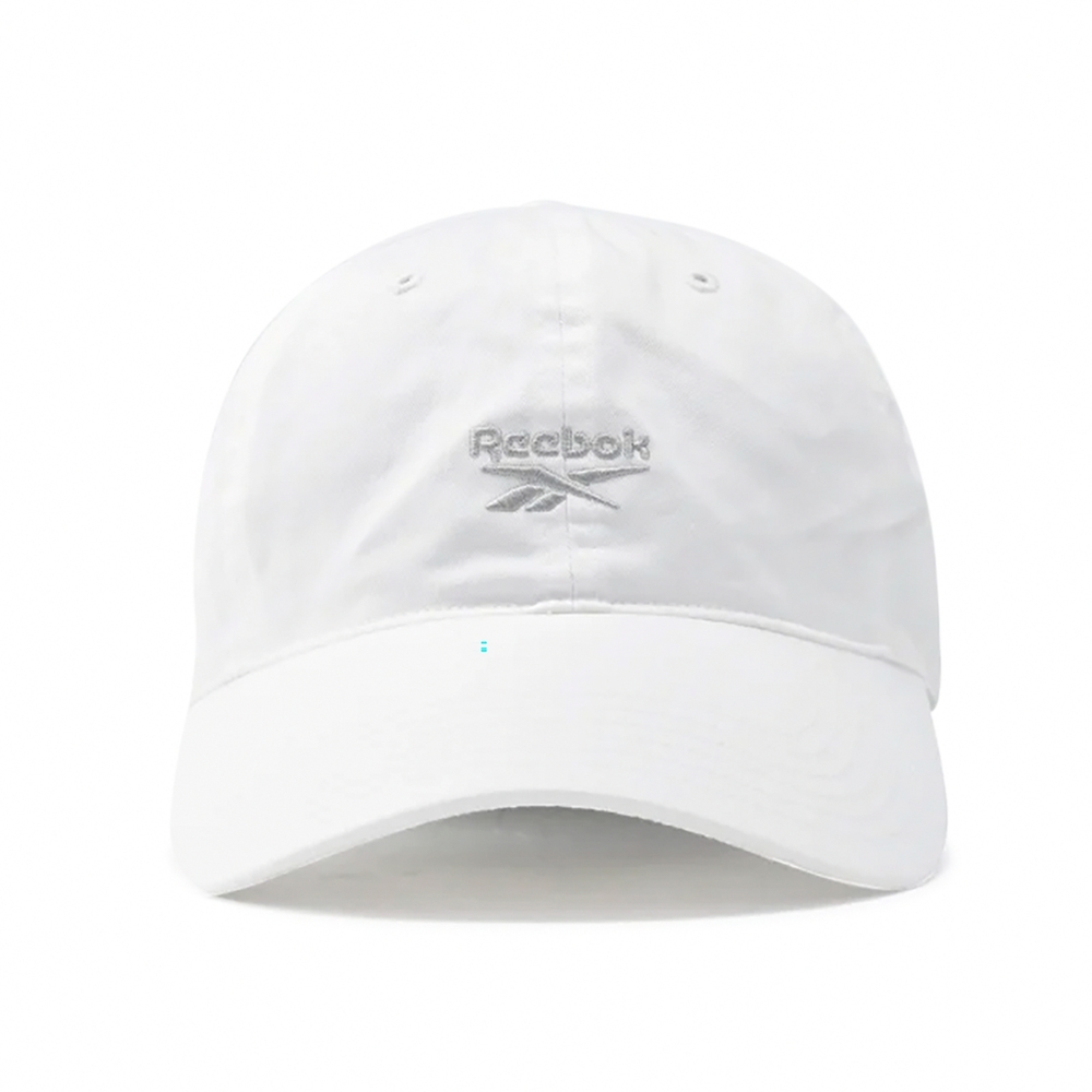 Reebok 帽子TE LOGO Baseball Cap 男女款白灰經典刺繡棒球帽鴨舌帽老帽