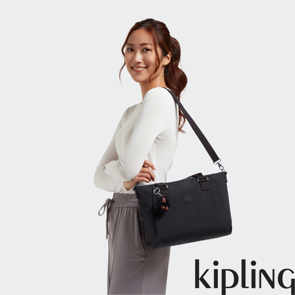 Kipling 率性曜石黑手提側背包-AMIEL