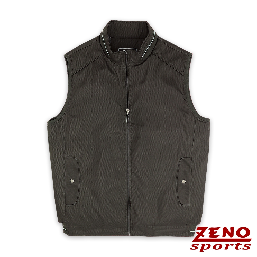 ZENO 頂級厚暖內刷絨保暖鋪棉背心 簡約設計款 咖啡色