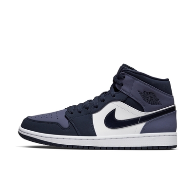 nike air jordan 1 mid 男休閒運動鞋-藍白紫-554724445