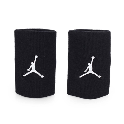 NIKE JORDAN JUMPMAN單色腕帶-飛人喬登 籃球 NBA 護腕 一雙入 JKN01010OS 黑白