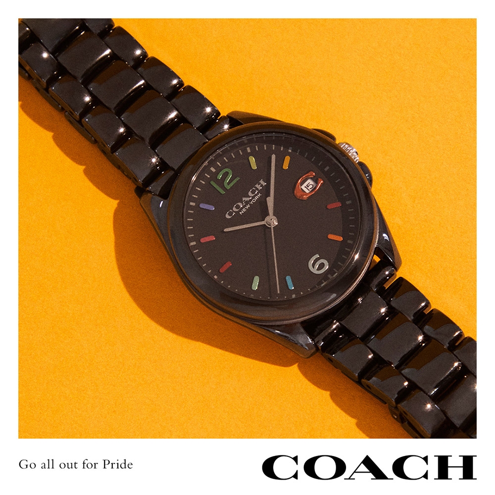 COACH Greyson 彩色刻度C字陶瓷女錶-36mm CO14503927