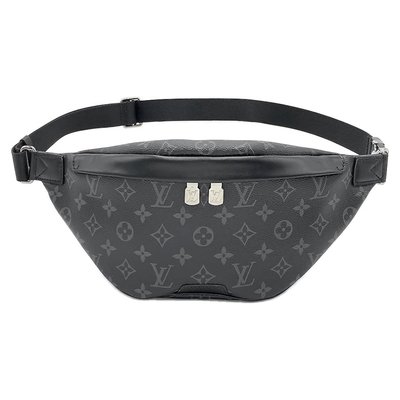 【Louis Vuitton 路易威登】 M46035 經典Discovery PM系列Monogram Eclipse帆布胸/腰包(黑灰色)