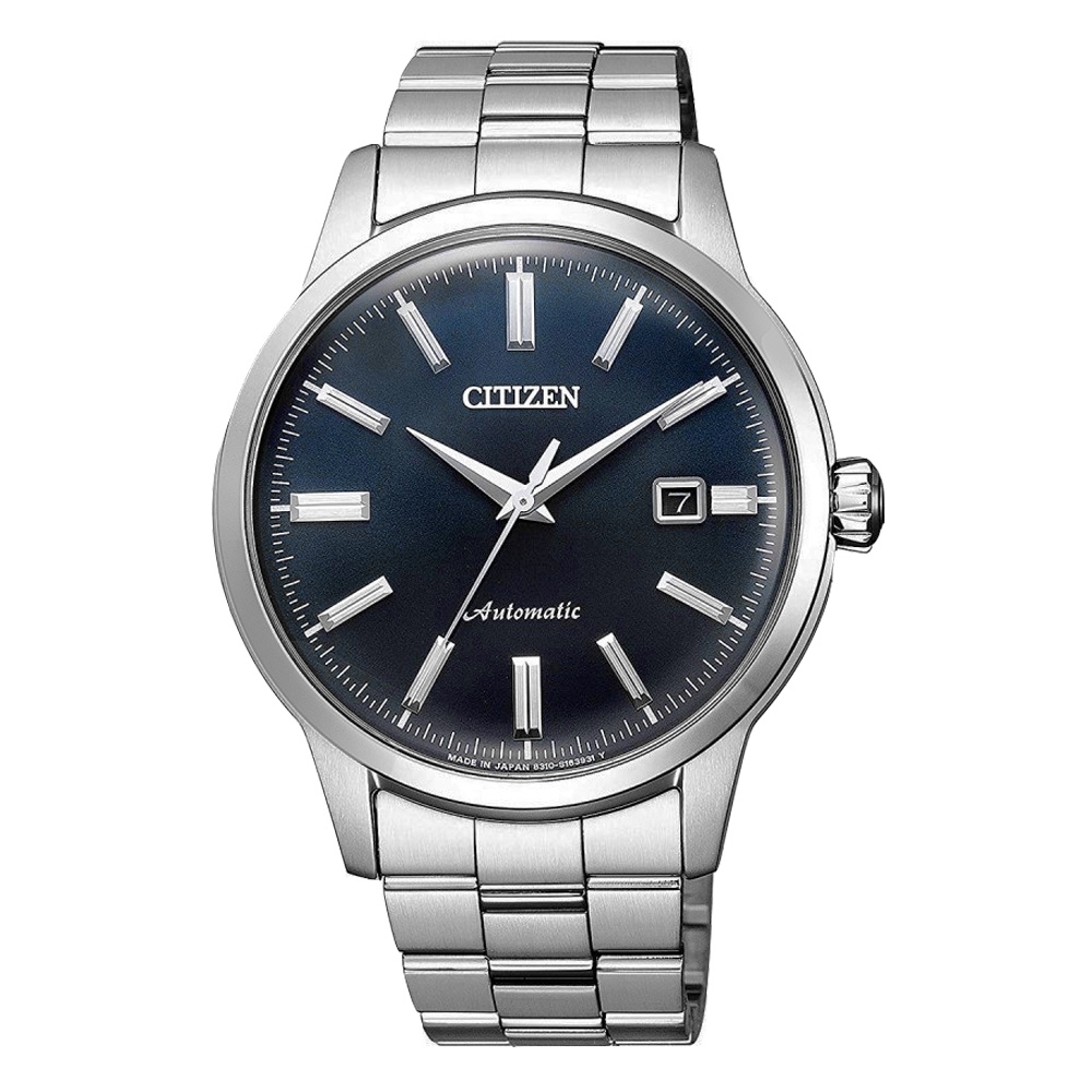 CITIZEN Mechanical摩登復古魅力機械腕錶-銀X藍(NK0000-95L)