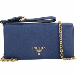 PRADA Saffiano 迷你款 金字浮刻防刮牛皮晚宴/手拿斜