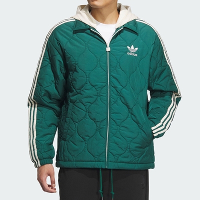 Adidas CLS SP JKT M 男款 綠色 三葉草 鋪棉 連帽 運動 休閒 外套 IW6285