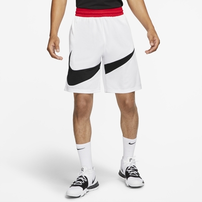 NIKE DRY HBR SHORT 2.0 白黑 黑底紅勾 大勾 排汗 男 運動 短褲 籃球褲 BV9386-100