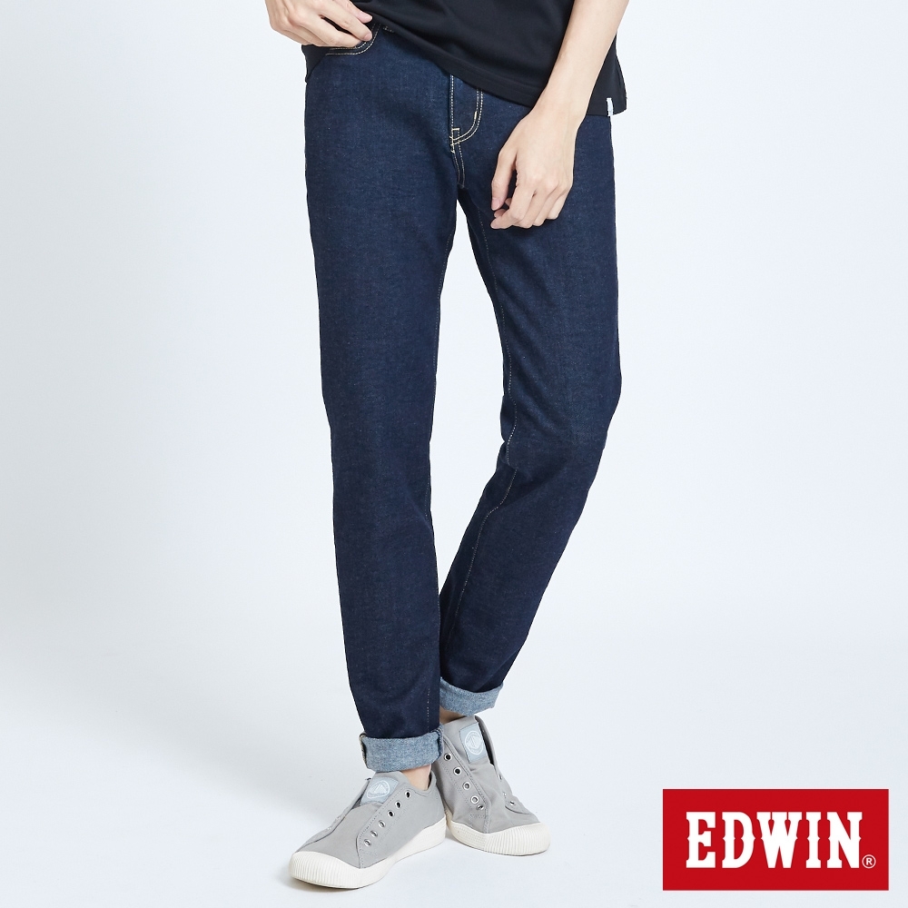 EDWIN 503 雙彈小直筒牛仔長褲-男-原藍色