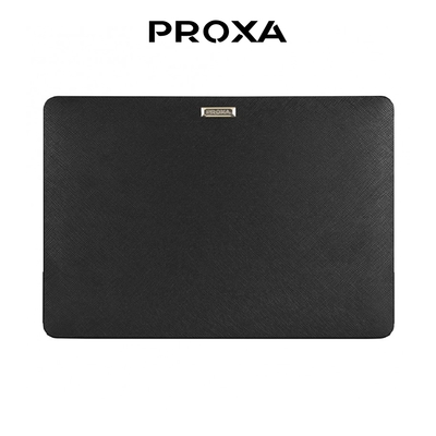 【PROXA】MacBook Pro 13吋 2018 抗刮十字紋皮革保護殼-經典黑