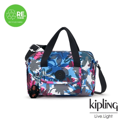 Kipling 夏日多彩度假印花波士頓手提兩用包-BRYNNE