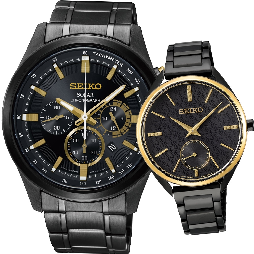 SEIKO 摯愛永恆時尚對錶(V175-0ER0G+6G28-00Z0K)