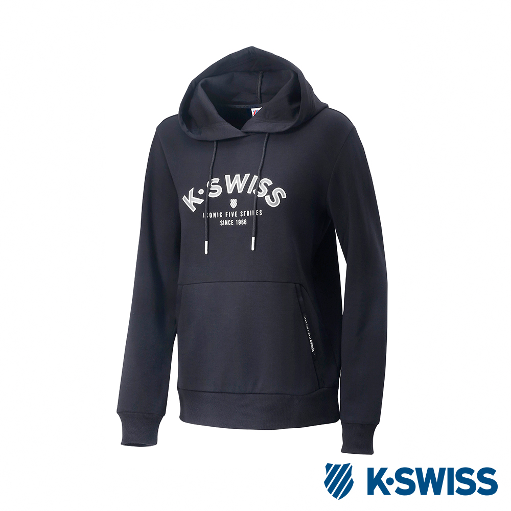 K-SWISS Hooded Sweat Shirts 休閒連帽上衣-女-黑