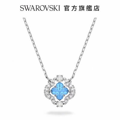 SWAROVSKI 施華洛世奇 Sparkling Dance 項鍊 藍色 鍍銠