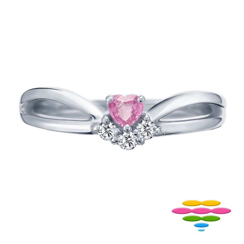 彩糖鑽工坊 鑽石戒指&線戒&排戒 鑽石&愛心粉紅色寶石 愛麗絲系列