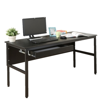 《DFhouse》頂楓150公分電腦辦公桌+1抽屜-黑橡色 150*60*76