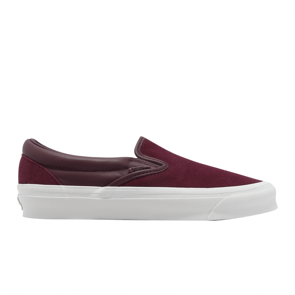 Vans 懶人鞋OG Classic Slip-On LX Vault 男鞋女鞋酒紅白麂皮休閒鞋