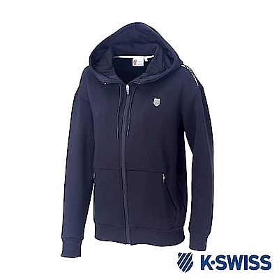 K-SWISS Hooded Sweat Zip up女休閒連帽外套-女-黑