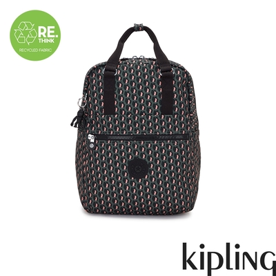 Kipling 立體K字母撞粉色多袋手提式後背包-LEELO